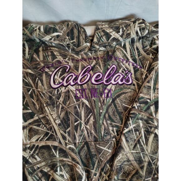 Cabela's Womens 2XL Camo Hoodie Sweatshirt Mossy Oak Duck Hunting Cattails - Picture 2 of 10